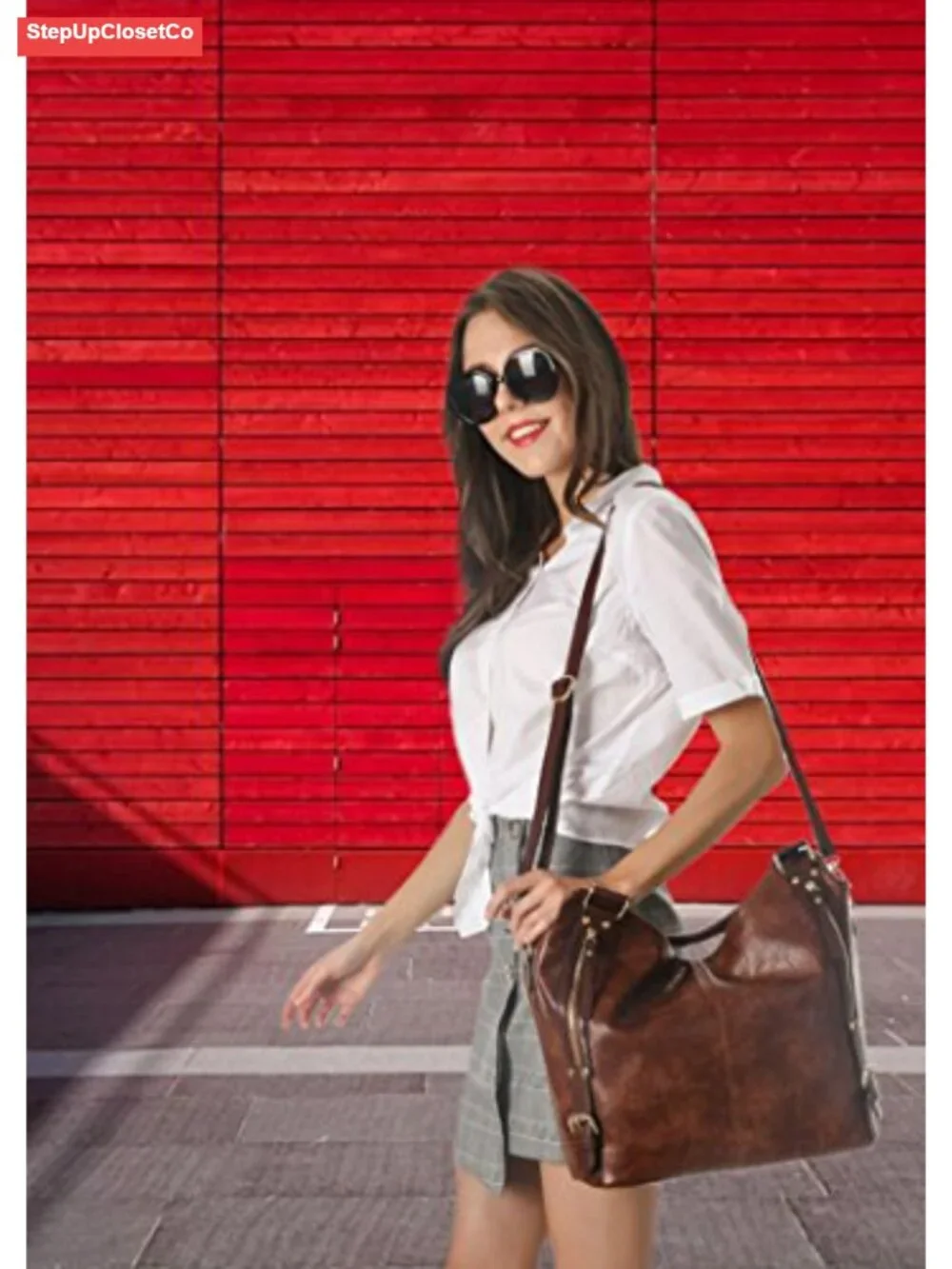 PU Leather Hobo Tote Bag with Adjustable Shoulder Strap